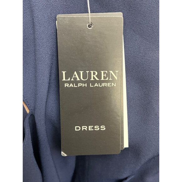 Ralph Lauren Womens Sleeveless Blue Chiffon Layered Dress Knee-Length Sz 8 - New - Picture 9 of 12